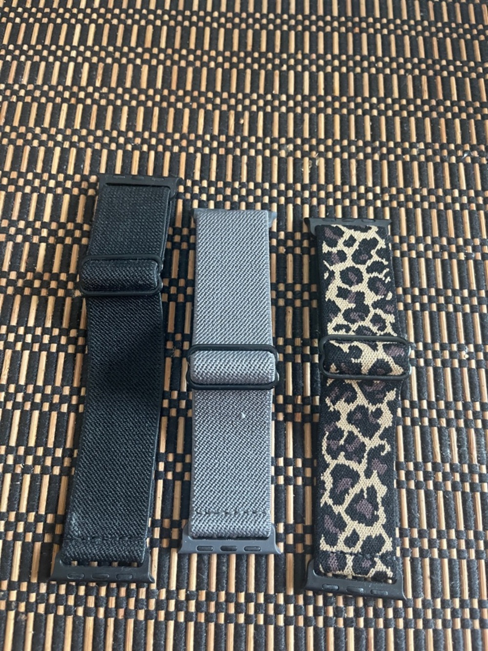 Apple Watch 41 Black, Gray & Leopard Nylon Apple Watch Bands - Unbranded